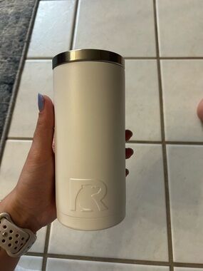 RTIC 12oz Skinny Can Koozie- White and Stainless